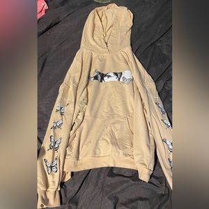 Anime/butterfly long sleeve hoodie, tan
